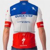 Set Fietsshirt + Korte Koersbroek 2022 Quick-Step Alpha Vinyl Frans Kampioenschap Rood Blauw Wit